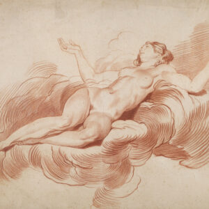 Femme nue allongée sur un nuage